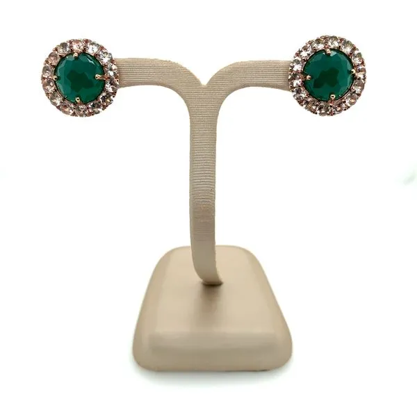 Rose Plated SS Chalcedony & White Quartz Earrings Image 2 Franzetti Jewelers Austin, TX