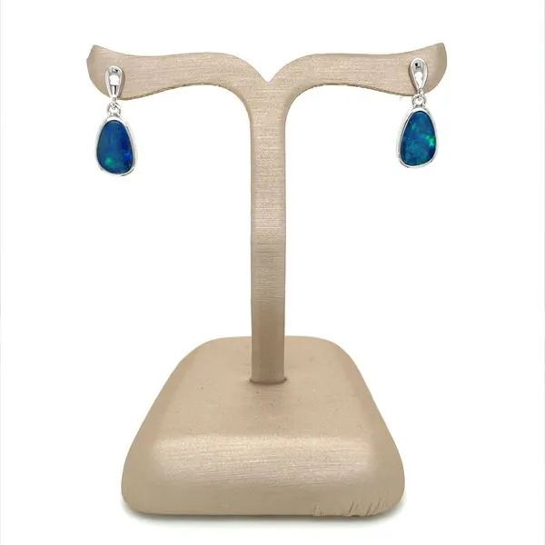 SS Pair of Opal Doublet Dangle Earrings Image 3 Franzetti Jewelers Austin, TX