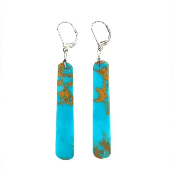 SS Long Dangle Turquoise Earrings Franzetti Jewelers Austin, TX