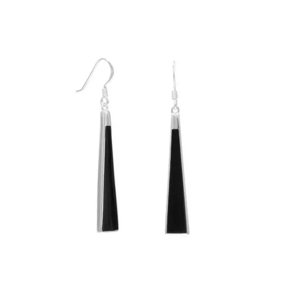 SS Black Onyx Triangle Dangle Earrings Franzetti Jewelers Austin, TX