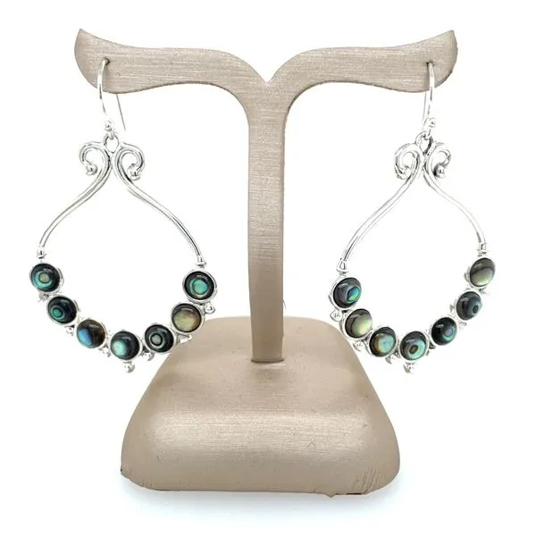 SS Open Design Paua Shell French Wire Earrings Image 3 Franzetti Jewelers Austin, TX