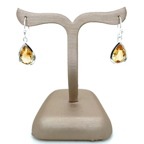SS Faceted Pear Citrine French Wire Earrings Image 2 Franzetti Jewelers Austin, TX