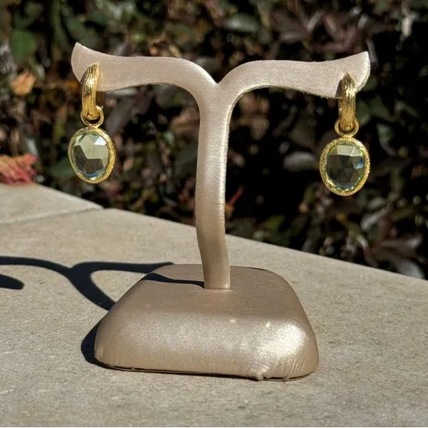 18K Vermeil Dangle Earrings with Green Amethyst Image 2 Franzetti Jewelers Austin, TX
