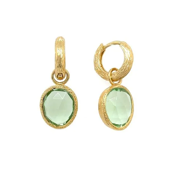 18K Vermeil Dangle Earrings with Green Amethyst Franzetti Jewelers Austin, TX