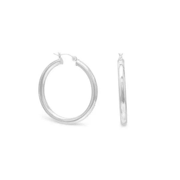SS 4 MM x 40 MM Round Tube Polished Hoops Franzetti Jewelers Austin, TX