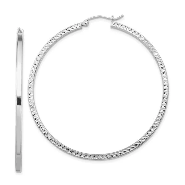 SS Polished & D/C 50 MM Hoop Earrings Franzetti Jewelers Austin, TX