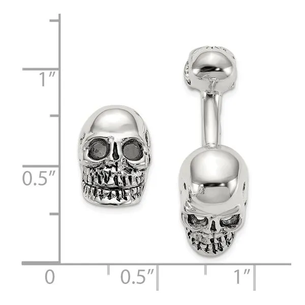 Sterling Silver Skull Cufflinks Image 4 Franzetti Jewelers Austin, TX