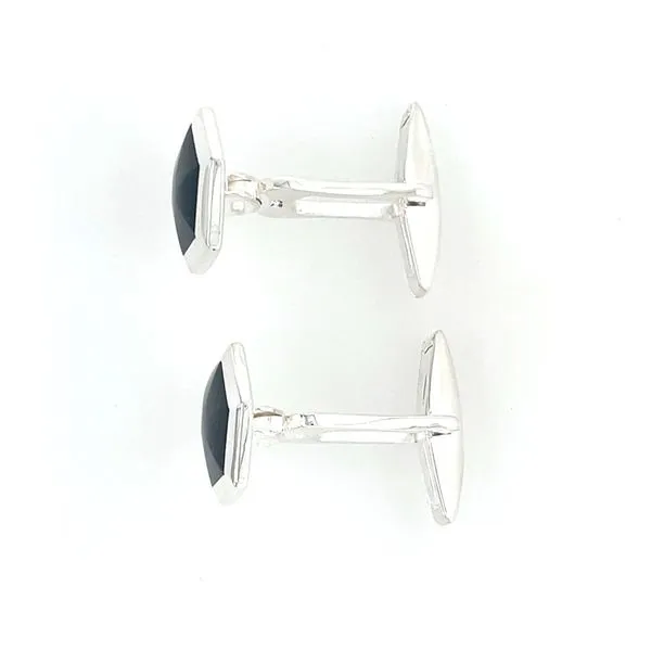 SS Hexagon Onyx Cufflinks Image 4 Franzetti Jewelers Austin, TX
