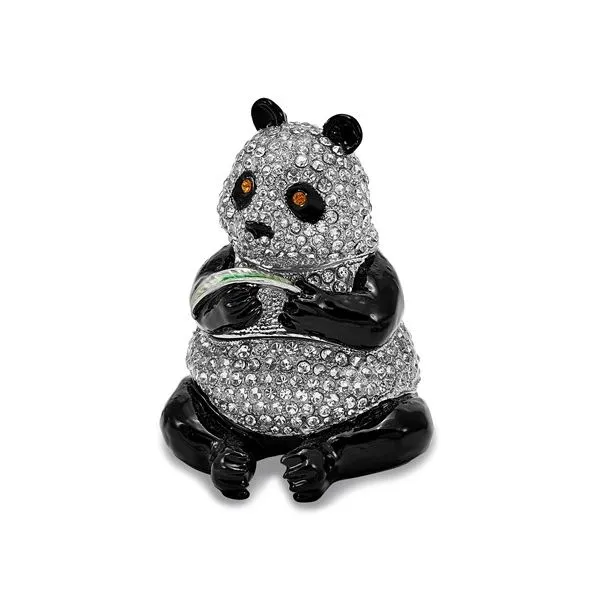 Bejeweled Panda with Leaf Gift Box Franzetti Jewelers Austin, TX