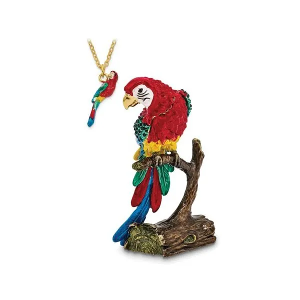 Bejeweled GOLDNOSE Macaw Parrot Gift Box Image 3 Franzetti Jewelers Austin, TX