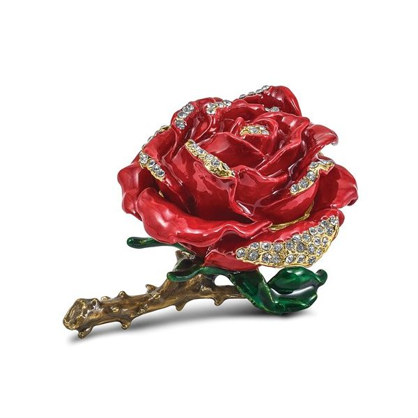 Bejeweled ROSA Red Rose Gift Box with Ring Pad Franzetti Jewelers Austin, TX