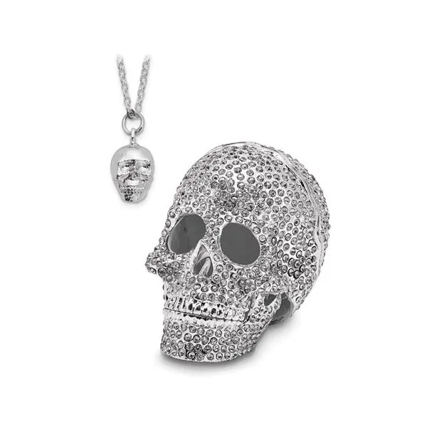 Bejeweled TREASURE TROVE Full Crystal Skull Gift Box Image 3 Franzetti Jewelers Austin, TX