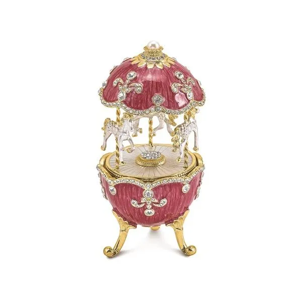 Bejeweled Carousel Musical Egg Figurine Image 2 Franzetti Jewelers Austin, TX
