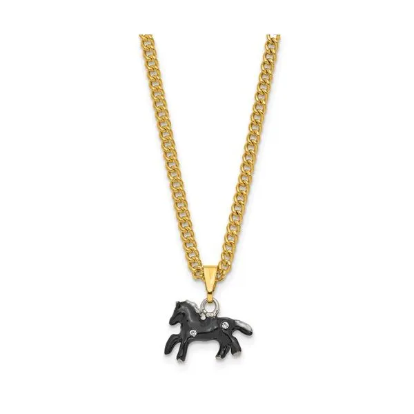 Bejeweled PEPPER Black Horse with White Mane Gift Box Image 4 Franzetti Jewelers Austin, TX