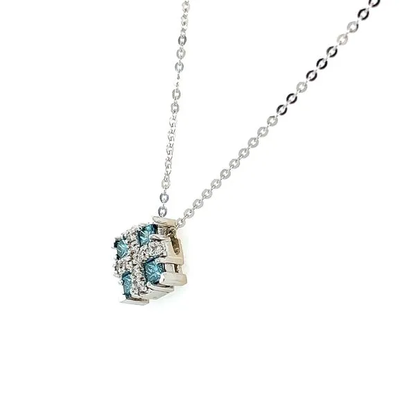 14KW Gold Blue Diamond & Diamond Pendant Image 4 Franzetti Jewelers Austin, TX