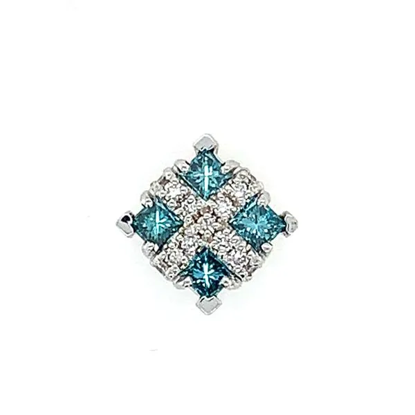 14KW Gold Blue Diamond & Diamond Pendant Franzetti Jewelers Austin, TX