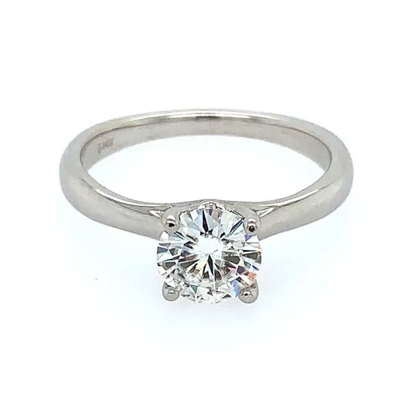 14KW Solitaire 6.5 MM Moissanite Engagement Ring D-E-F Color Image 2 Franzetti Jewelers Austin, TX