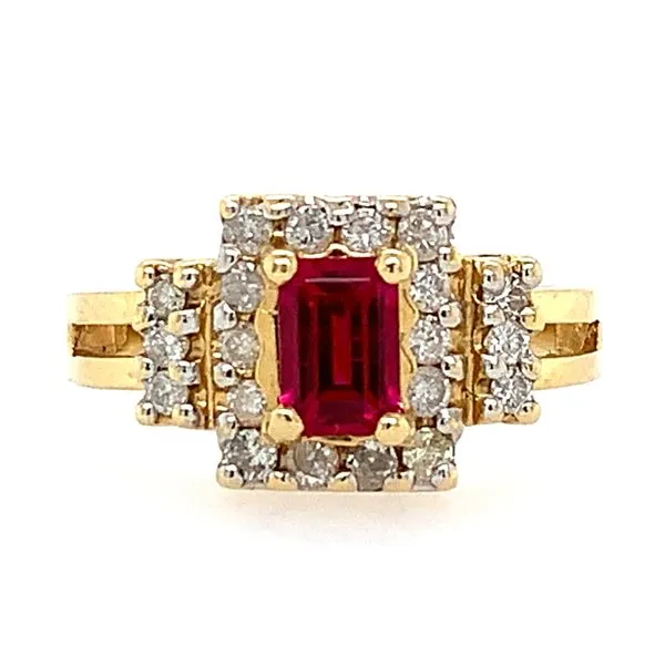 14KY Gold Lab Ruby & Diamond Ring Franzetti Jewelers Austin, TX