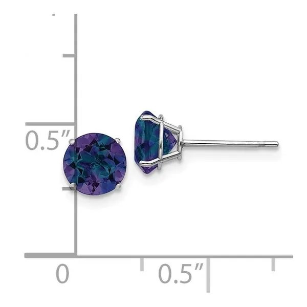 14KW 6 mm Round Created Alexandrite Stud Earrings Image 5 Franzetti Jewelers Austin, TX