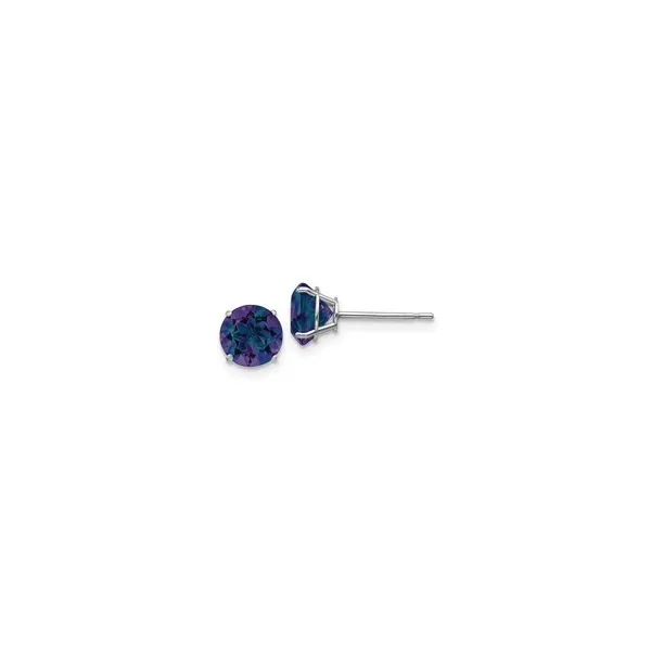 14KW 6 mm Round Created Alexandrite Stud Earrings Franzetti Jewelers Austin, TX