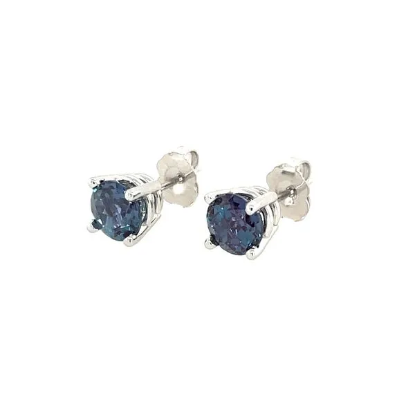14KW 6 mm Round Created Alexandrite Stud Earrings Image 4 Franzetti Jewelers Austin, TX