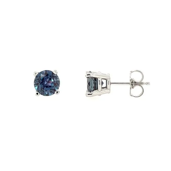 14KW 6 mm Round Created Alexandrite Stud Earrings Franzetti Jewelers Austin, TX