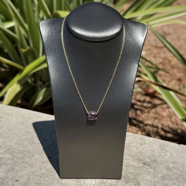 14KY Necklace with 8 x 6 mm Oval Lab Grown Alexandrite - 18