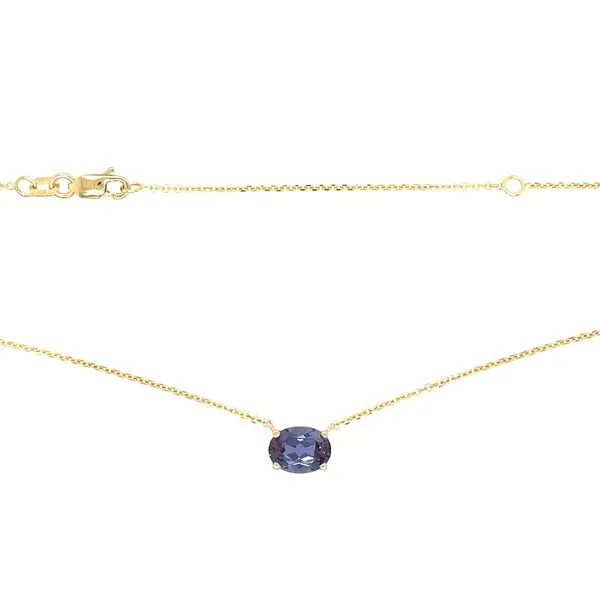 14KY Necklace with 8 x 6 mm Oval Lab Grown Alexandrite - 18
