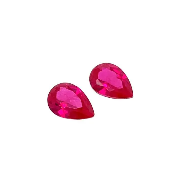 Matched Pair of 7 x 5 mm Pear Lab Grown Rubies Image 2 Franzetti Jewelers Austin, TX