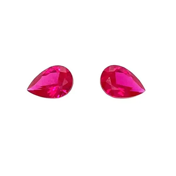 Matched Pair of 7 x 5 mm Pear Lab Grown Rubies Franzetti Jewelers Austin, TX