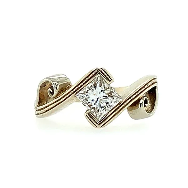 14K White Gold Engagement Ring with Princess Cut Diamond Franzetti Jewelers Austin, TX
