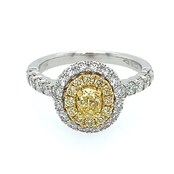 18K W&Y Gold Engagement Ring with 0.40 Carat Fancy Yellow Diamond Image 3 Franzetti Jewelers Austin, TX