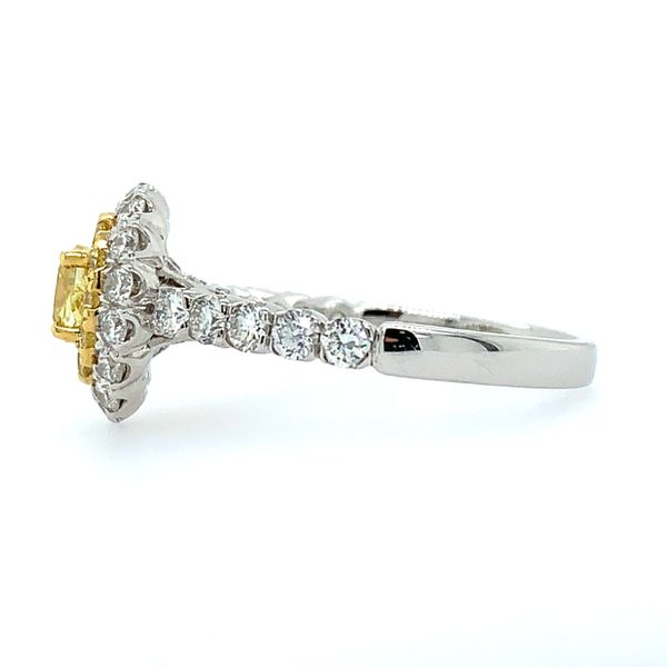 18K W&Y Gold Engagement Ring with 0.40 Carat Fancy Yellow Diamond Image 4 Franzetti Jewelers Austin, TX