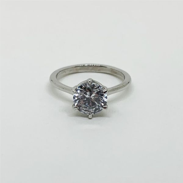 6-Prong Solitaire Platinum Engagement Ring Image 2 Franzetti Jewelers Austin, TX
