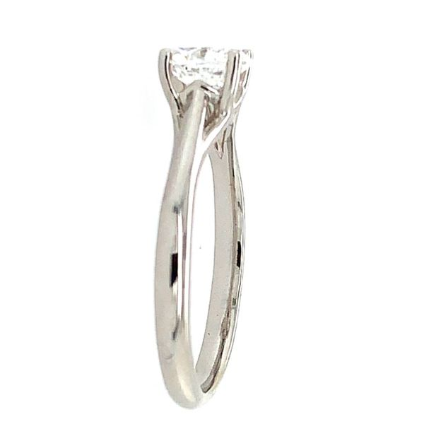 14K White Gold Solitaire Engagement Ring with 0.70 Ct Oval Natural Diamond Image 2 Franzetti Jewelers Austin, TX
