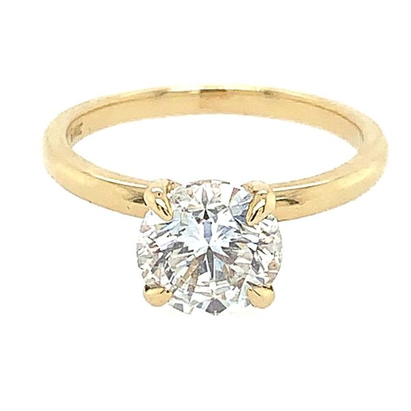 14K Yellow Gold Solitaire Engagement Ring with 1.77 Ct Round Natural Diamond Image 3 Franzetti Jewelers Austin, TX