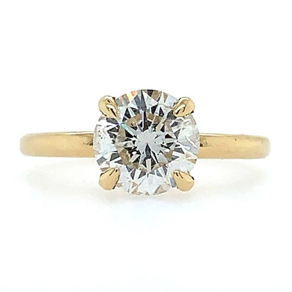 14K Yellow Gold Solitaire Engagement Ring with 1.77 Ct Round Natural Diamond Franzetti Jewelers Austin, TX