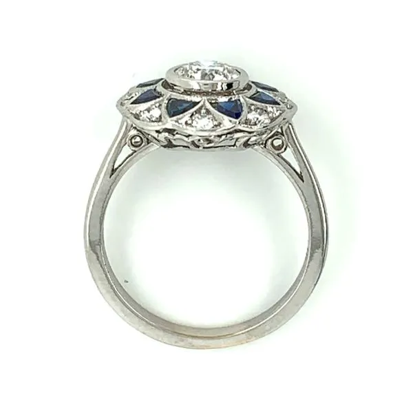 18K White Gold Diamond & Sapphire Engagement Ring with 0.70 Ct Diamond Image 4 Franzetti Jewelers Austin, TX