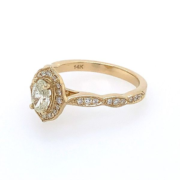 14K Yellow Gold Diamond Engagement Ring with 0.40 Ct Oval Image 5 Franzetti Jewelers Austin, TX