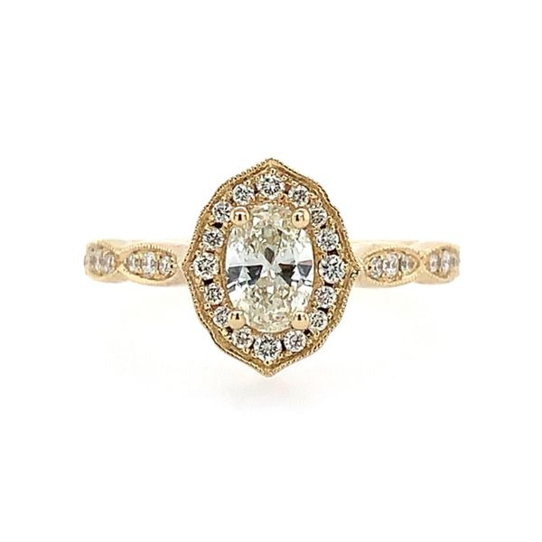 14K Yellow Gold Diamond Engagement Ring with 0.40 Ct Oval Franzetti Jewelers Austin, TX