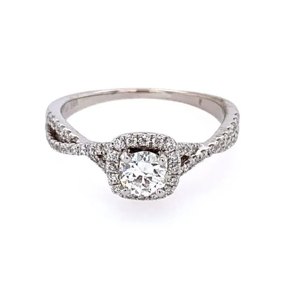 14K White Gold Engagement Ring with 0.36 Carat Round Diamond Image 3 Franzetti Jewelers Austin, TX