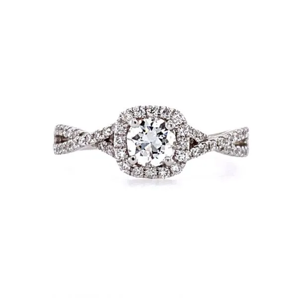 14K White Gold Engagement Ring with 0.36 Carat Round Diamond Franzetti Jewelers Austin, TX