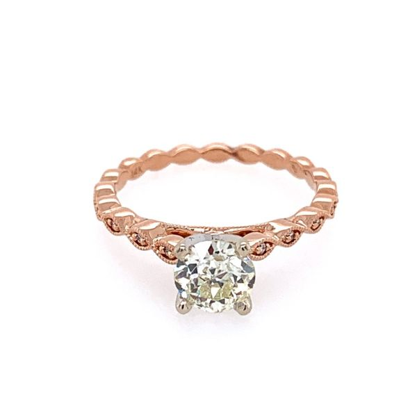 14K Rose Gold Engagement Ring with 0.84 Ct Old European Cut Diamond Image 2 Franzetti Jewelers Austin, TX