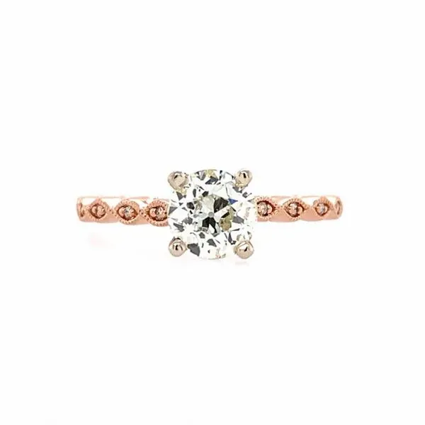 14K Rose Gold Engagement Ring with 0.84 Ct Old European Cut Diamond Franzetti Jewelers Austin, TX