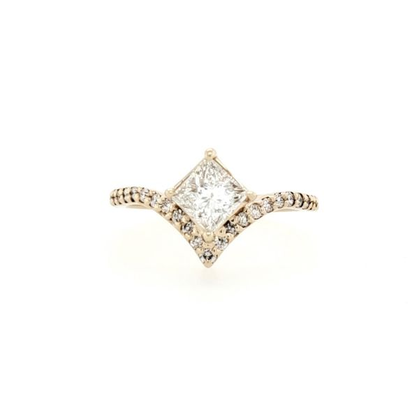 14K Yellow Gold Engagement Ring with 0.73 Ct Princess Cut Natural Diamond Franzetti Jewelers Austin, TX