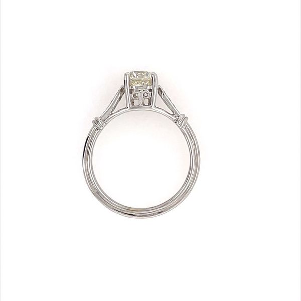18KW Antique Style Engagement Ring with 0.95 Ct Rd Old Mine Cut Diamond Image 4 Franzetti Jewelers Austin, TX