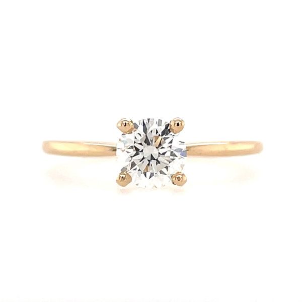 14K Yellow Gold Solitaire Engagement Ring with 0.70 Ct Round Natural Diamond Franzetti Jewelers Austin, TX