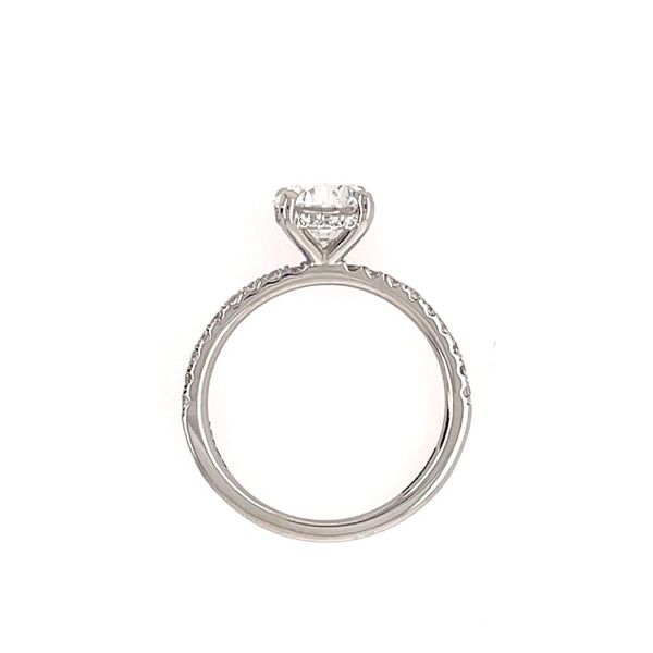 Platinum Engagement Ring with 1.50 Ct Round Natural Diamond Image 3 Franzetti Jewelers Austin, TX