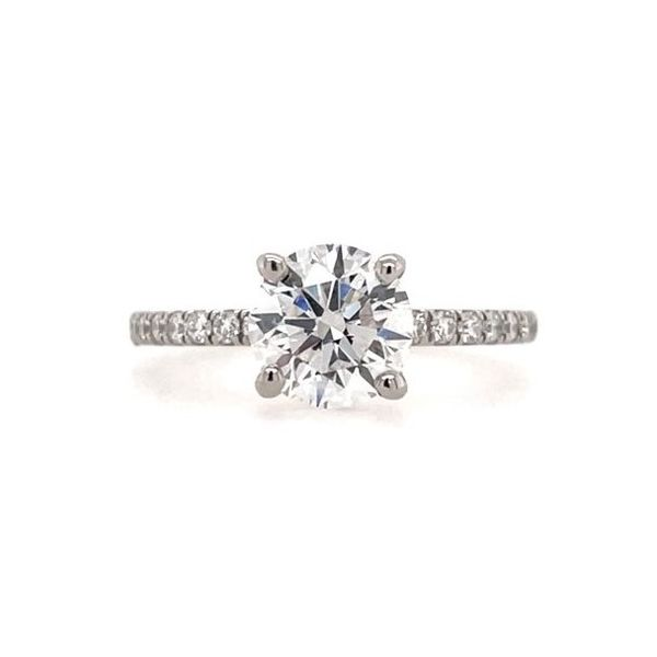 Platinum Engagement Ring with 1.50 Ct Round Natural Diamond Franzetti Jewelers Austin, TX