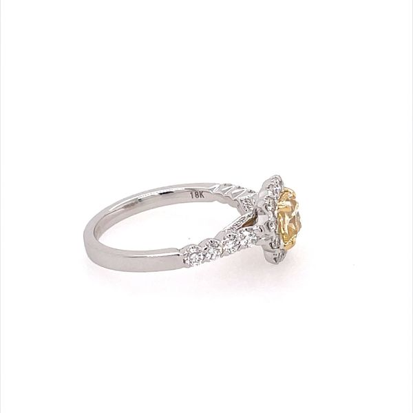 18K White Gold Engagement Ring with 0.92 Carat Fancy Yellow Diamond Image 4 Franzetti Jewelers Austin, TX